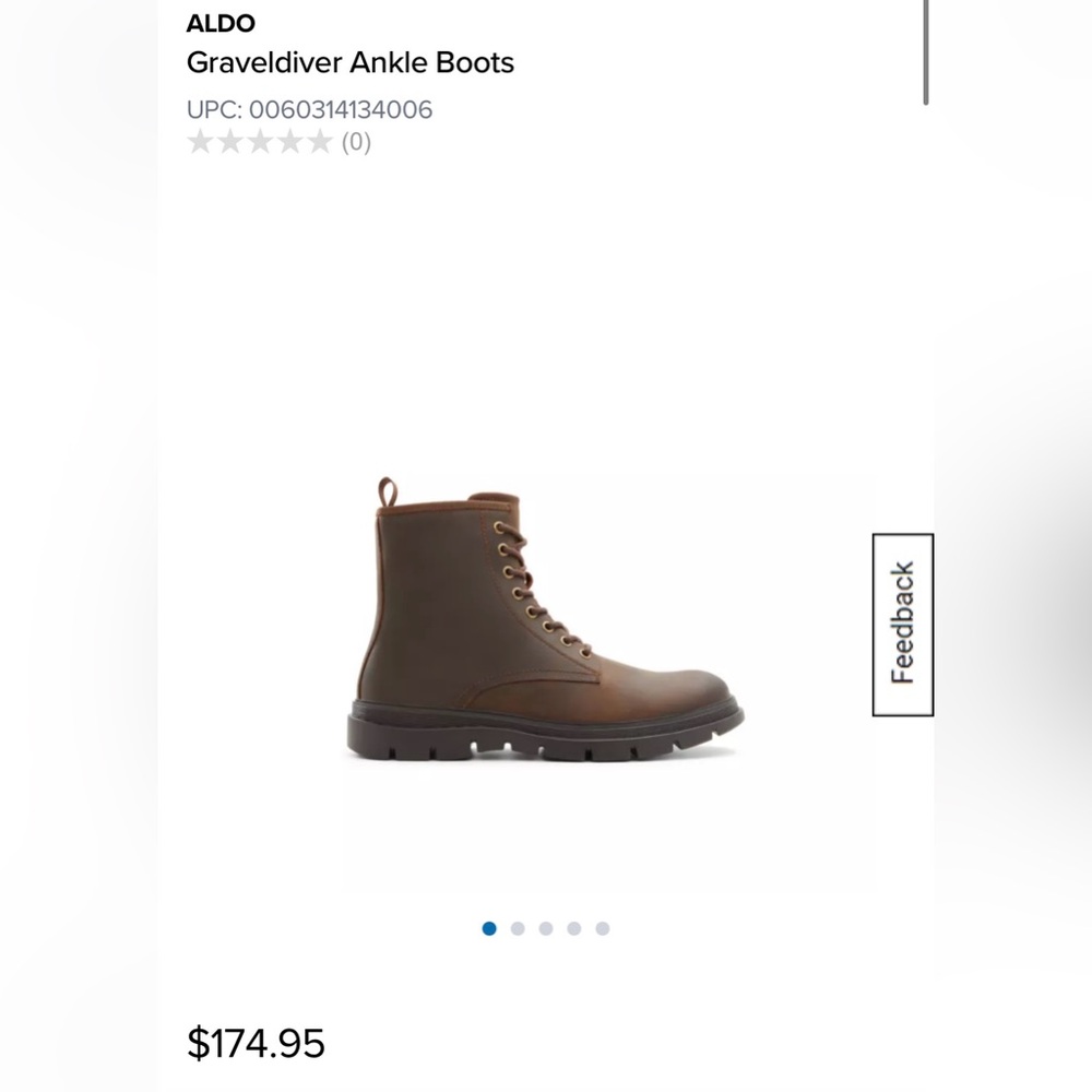 Aldo Dark Brown Men's Lace-Up Boots - Picture 10 of 10